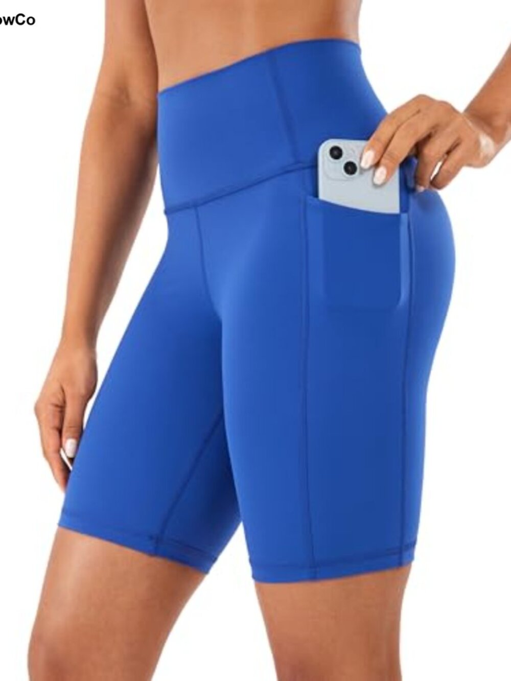 Women's High Rise Biker Shorts with Pockets 8" Inseam Active Yoga Training